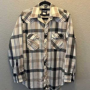 Vintage wrangler pearl snap western shirt